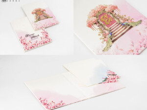 Peacock Theme Designer Wedding Card LM 917
