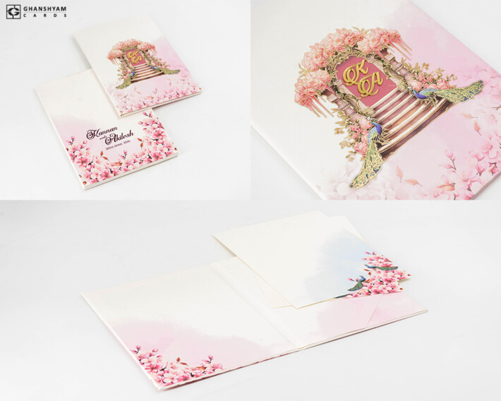 Peacock Theme Designer Wedding Card LM 917