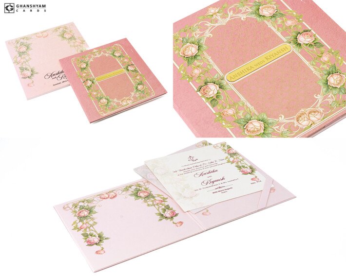 Rose Floral Theme Wedding Card LM 974