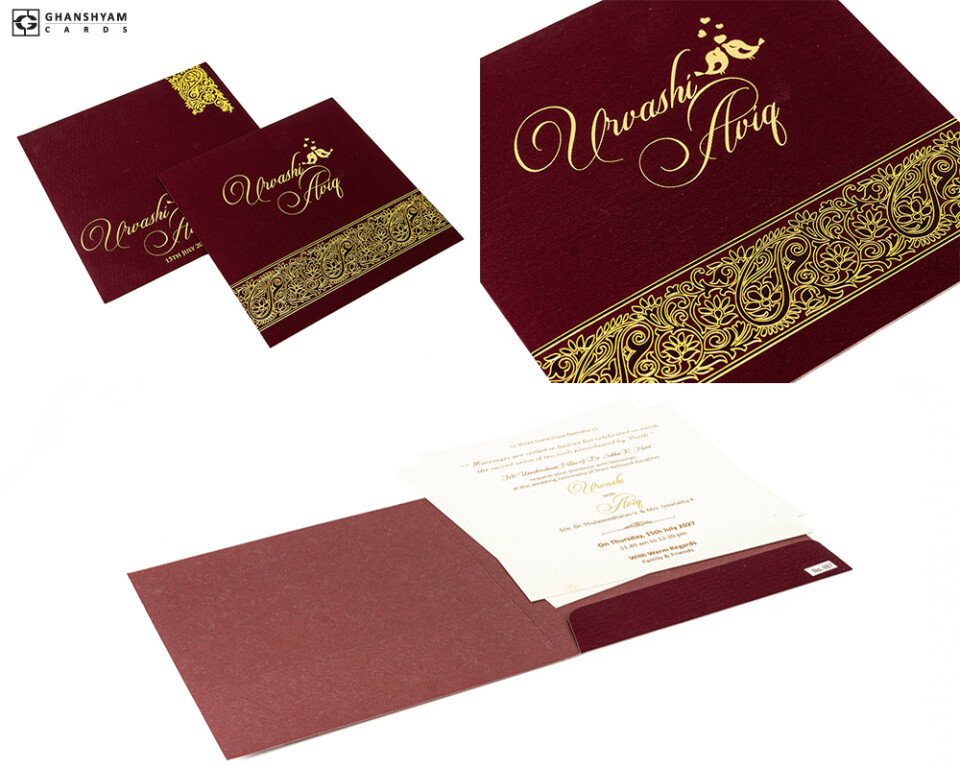 Paisley Theme Wedding Card LM 987
