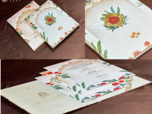 Traditional Banana Leaf Theme Wedding Card MA 01