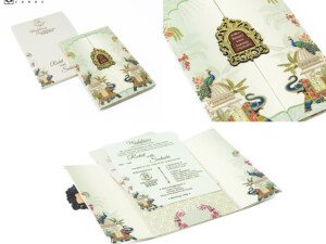 Elephant Theme Door Style Centre Opening Wedding Card MH 1286