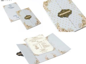 Floral Door Style Centre Opening Wedding Card MH 1288