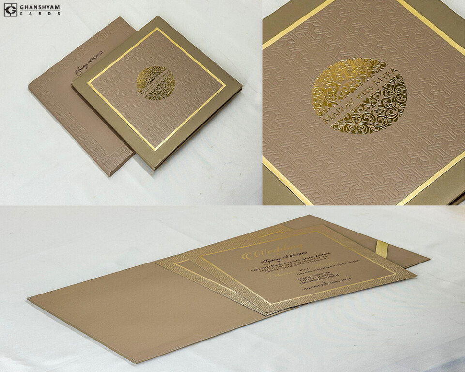 Elegant Padded Wedding Card Design PP 3269