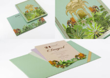 Elephany & Tree Theme Pichwai Padded Wedding Card PP 3277
