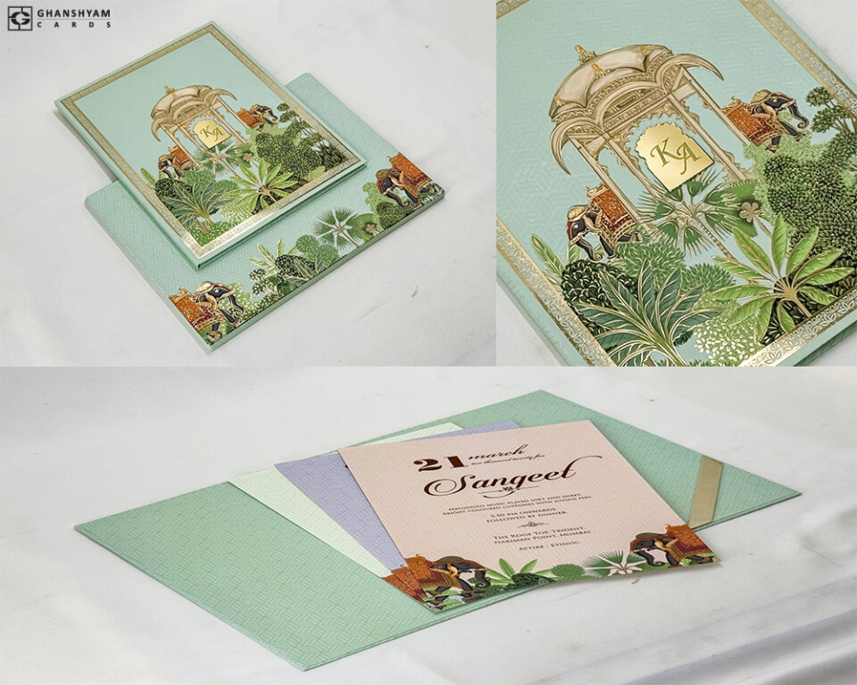 Forest Theme Padded Wedding Card PP 3277