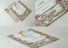 Name Lasercut Floral Theme Wedding Card PP 3288