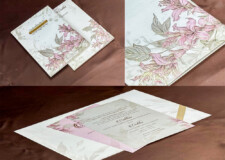 Padded Floral Theme Wedding Card PP 3296