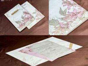 Padded Floral Theme Wedding Card PP 3296