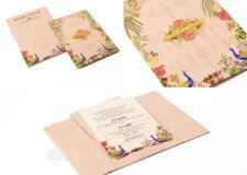 Peacock Theme Door Style Centre Opening Wedding Card PP 3371