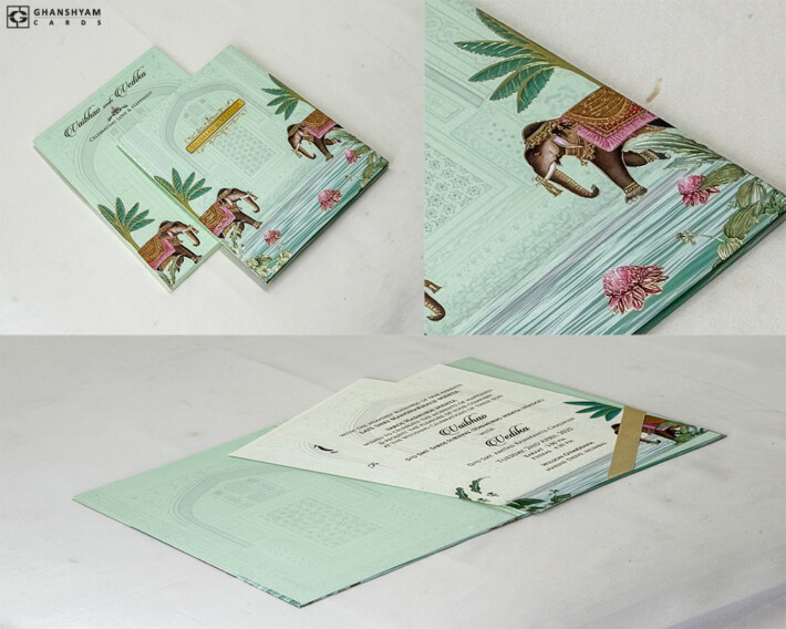 Elephant Theme Wedding Card Design PP 3375