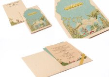 Pichwai Theme Padded Wedding Card PP 3376