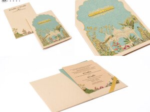 Pichwai Theme Padded Wedding Card PP 3376