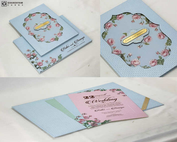 Multi Layered Padded Wedding Card Design PP 3380