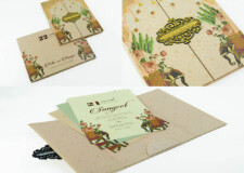 Centre Opening Door Style Elephant Theme Padded Wedding Card Design PP 3387