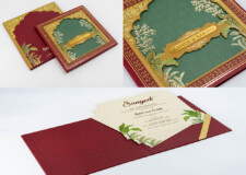 Maroon Banyan Tree Designer Wedding Card PP 3391