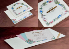 Multilayered Floral Theme Wedding Card PP 3392