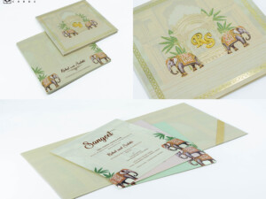 Elegant Elephant Theme Wedding Invitation Design PP 3395