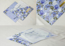 Blue Floral Theme Wedding Card PP 3417