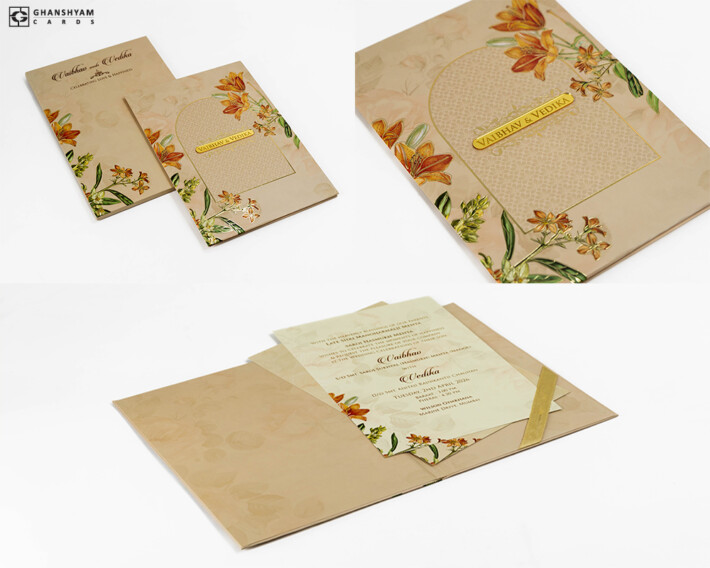 Padded Designer Wedding Card PP 3520