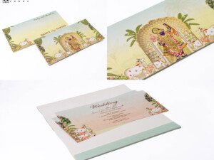 Shrinathji Pichwai Budget Wedding Card PP 3550