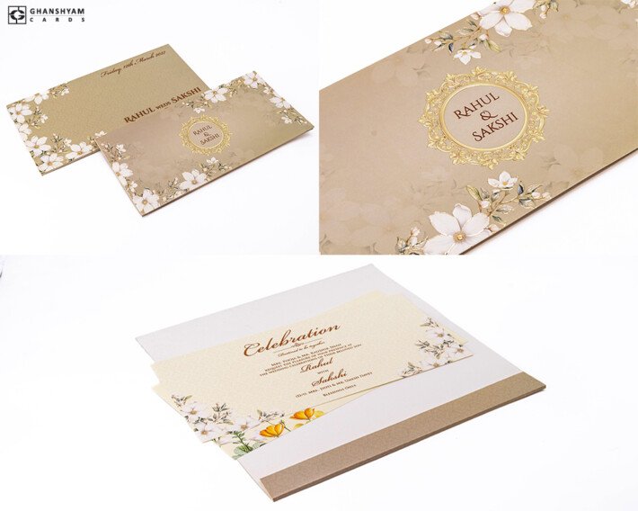 Floral Budget Wedding Card PP 3553