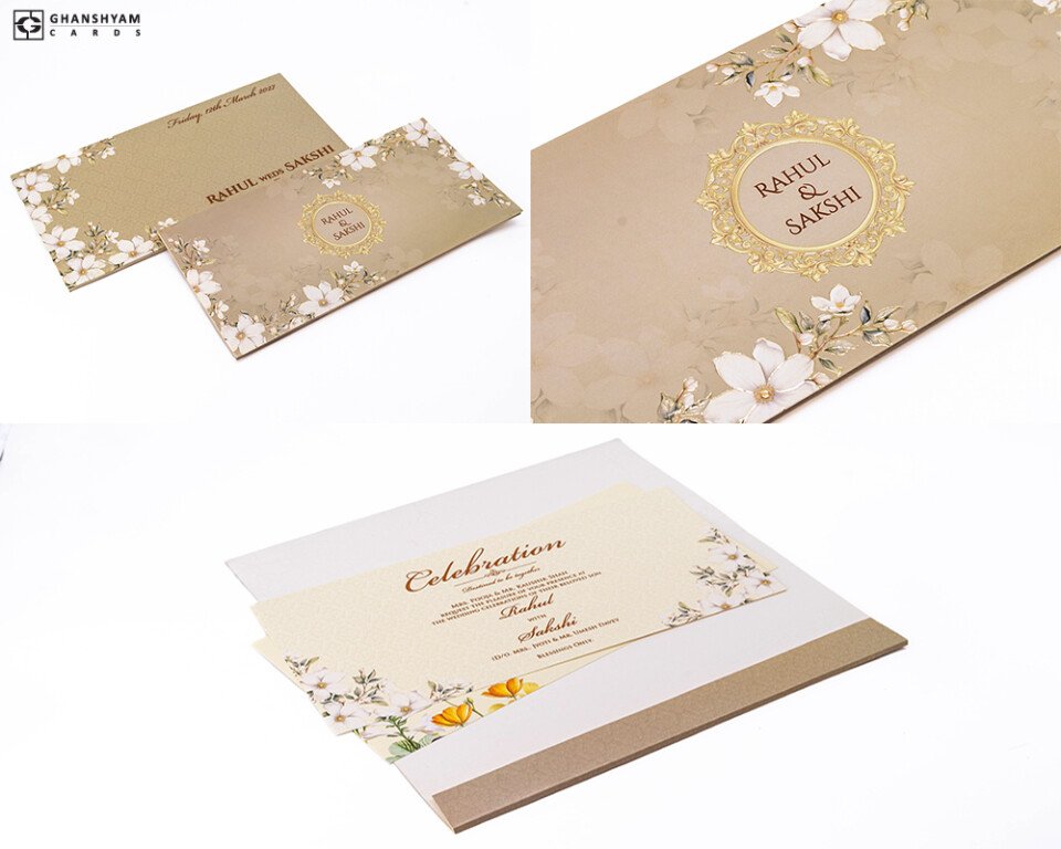 Floral Budget Wedding Card PP 3553