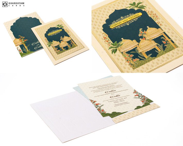 Jharookha Theme Wedding Card PP 3565