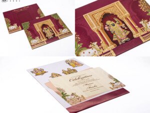 Shrinathji Pichwai Budget Wedding Card PP 3569