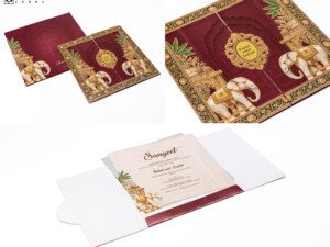 Elephant Theme Budget Wedding Card PP 3580