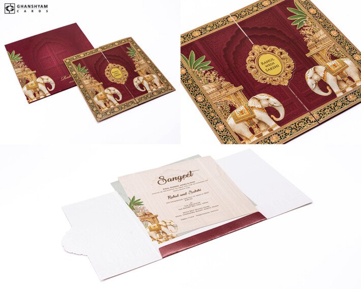 Elephant Theme Budget Wedding Card PP 3580