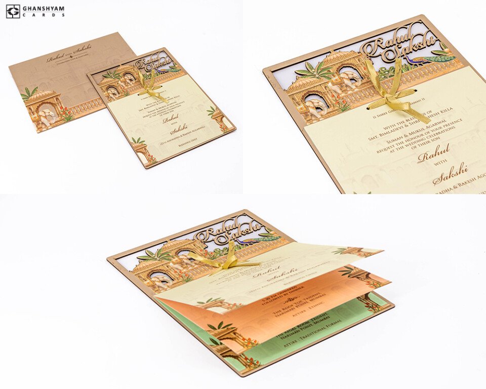 Designer Laser Cut MDF Wedding Card PP 3599