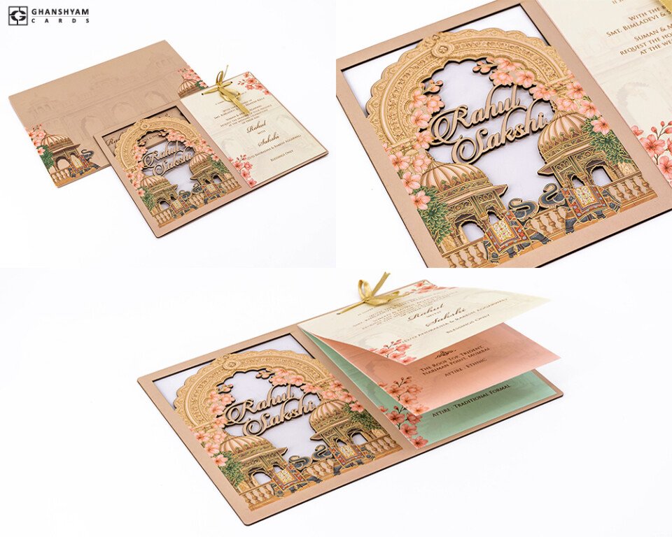 Designer Laser Cut MDF Wedding Card PP 3603