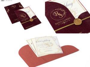 Designer Wedding Invitation with Wax Seal PP 3678