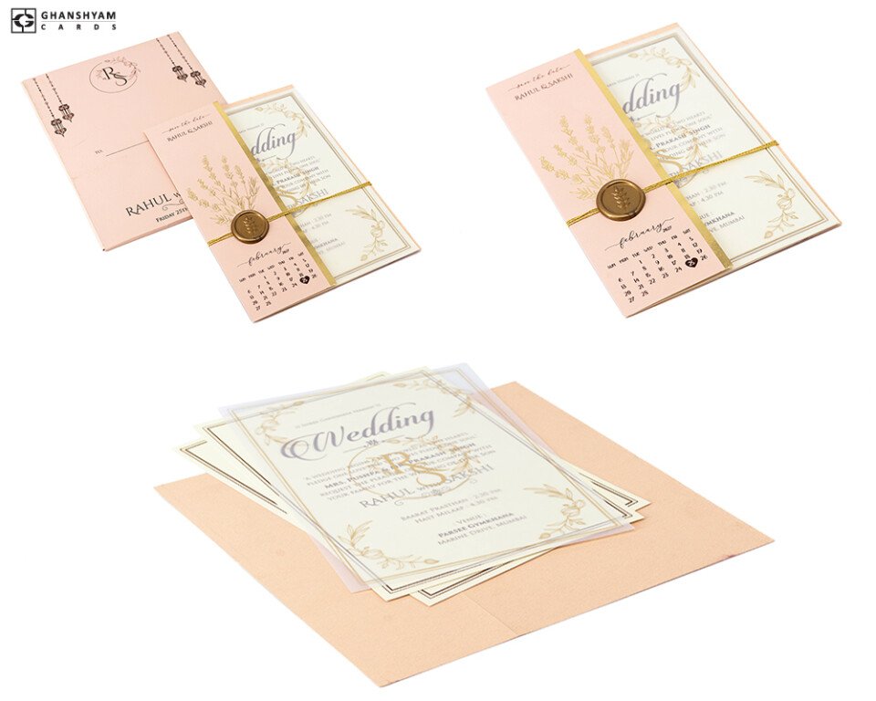 Designer Wedding Invitation with Wax Seal PP 3680