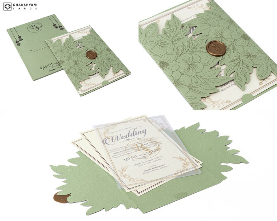 Designer Wedding Invitation with Wax Seal PP 3681