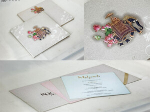 Elephant Theme Padded Wedding Card PR 2335