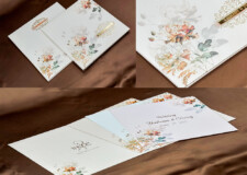 Floral Theme Padded Wedding Card PR 2336