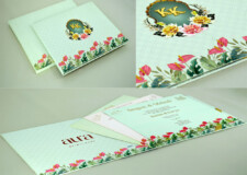 Floral Theme Padded Wedding Invite PR 2343