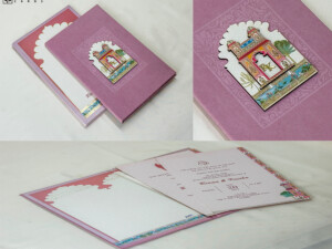 Pink Velvet Wedding Card Design PR 2395