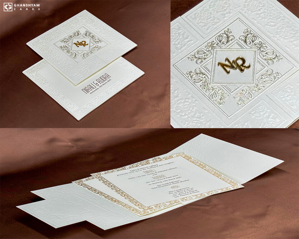 Elegant White Budget Wedding Card PR 526