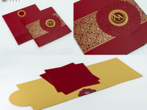 Maroon Red Budget Economical Wedding Card PR 535
