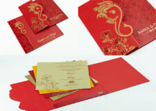Red Hindu Budget Economical Wedding Card PR 601