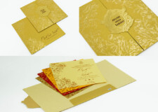 Golden Budget Economical Wedding Card PR 607