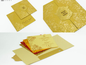 Golden Budget Economical Wedding Card PR 607