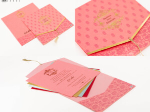 Pink Budget Economical Wedding Card PR 617