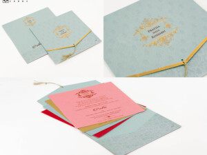 Blue Budget Economical Wedding Card PR 618