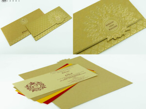 Golden Budget Economical Wedding Card PR 626