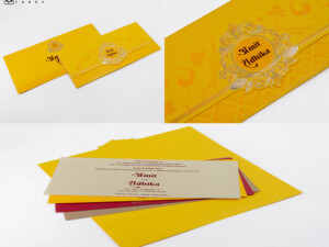 Yellow Budget Economical Wedding Card PR 630
