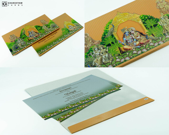 Radha Krishna Theme Designer Wedding Card PR 647